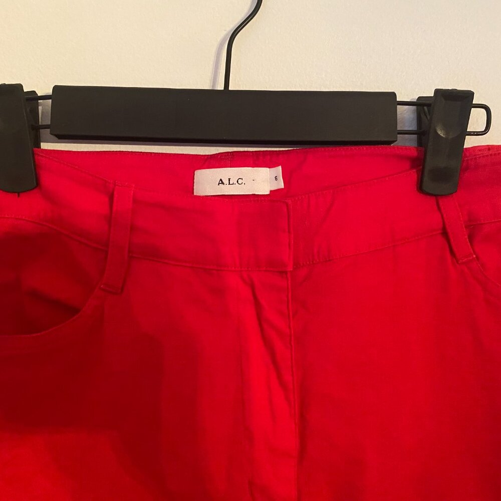 A.L.C Red Cropped Wide Leg Pants Size 6 - Picture 3 of 6